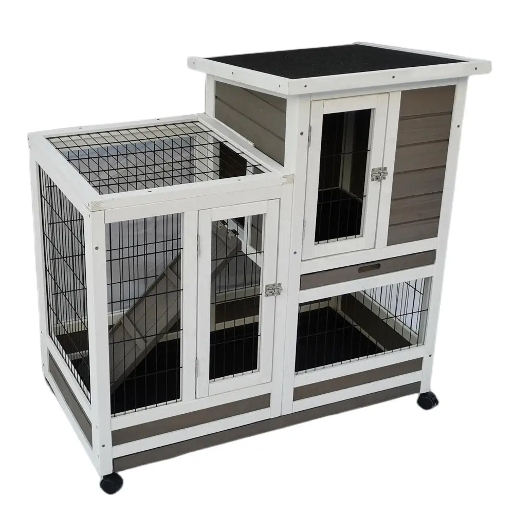 YES4PETS Rabbit Hutch House Cage Guinea Pig Ferret Cage With Wheels - Pet Care > Coops & Hutches > Small Animal
