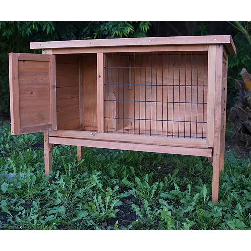 YES4PETS Single Wooden Pet Rabbit Hutch Guinea Pig Cage with Slide out Tray - Pet Care > Coops & Hutches > Small Animal