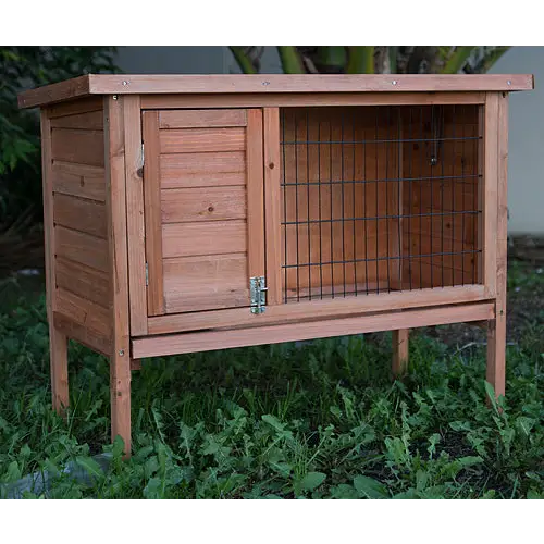 YES4PETS Single Wooden Pet Rabbit Hutch Guinea Pig Cage with Slide out Tray - Pet Care > Coops & Hutches > Small Animal