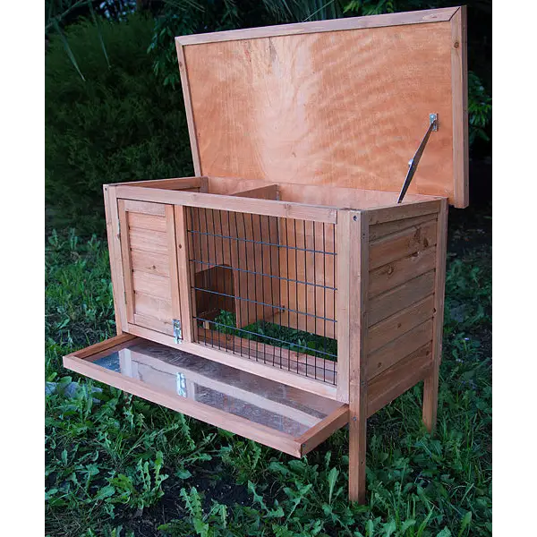 YES4PETS Single Wooden Pet Rabbit Hutch Guinea Pig Cage with Slide out Tray - Pet Care > Coops & Hutches > Small Animal