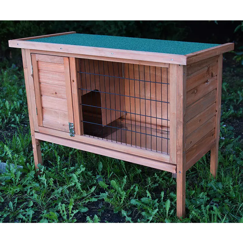 YES4PETS Single Wooden Pet Rabbit Hutch Guinea Pig Cage with Slide out Tray - Pet Care > Coops & Hutches > Small Animal