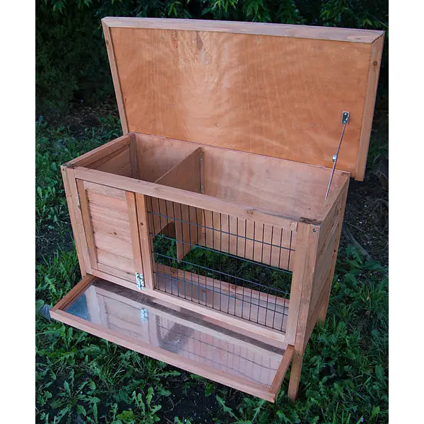 YES4PETS Single Wooden Pet Rabbit Hutch Guinea Pig Cage with Slide out Tray - Pet Care > Coops & Hutches > Small Animal