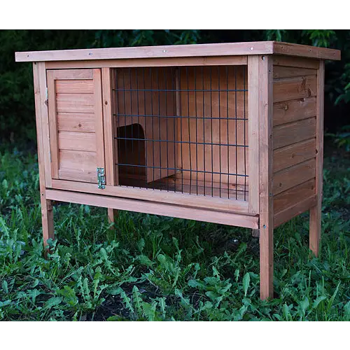 YES4PETS Single Wooden Pet Rabbit Hutch Guinea Pig Cage with Slide out Tray - Pet Care > Coops & Hutches > Small Animal
