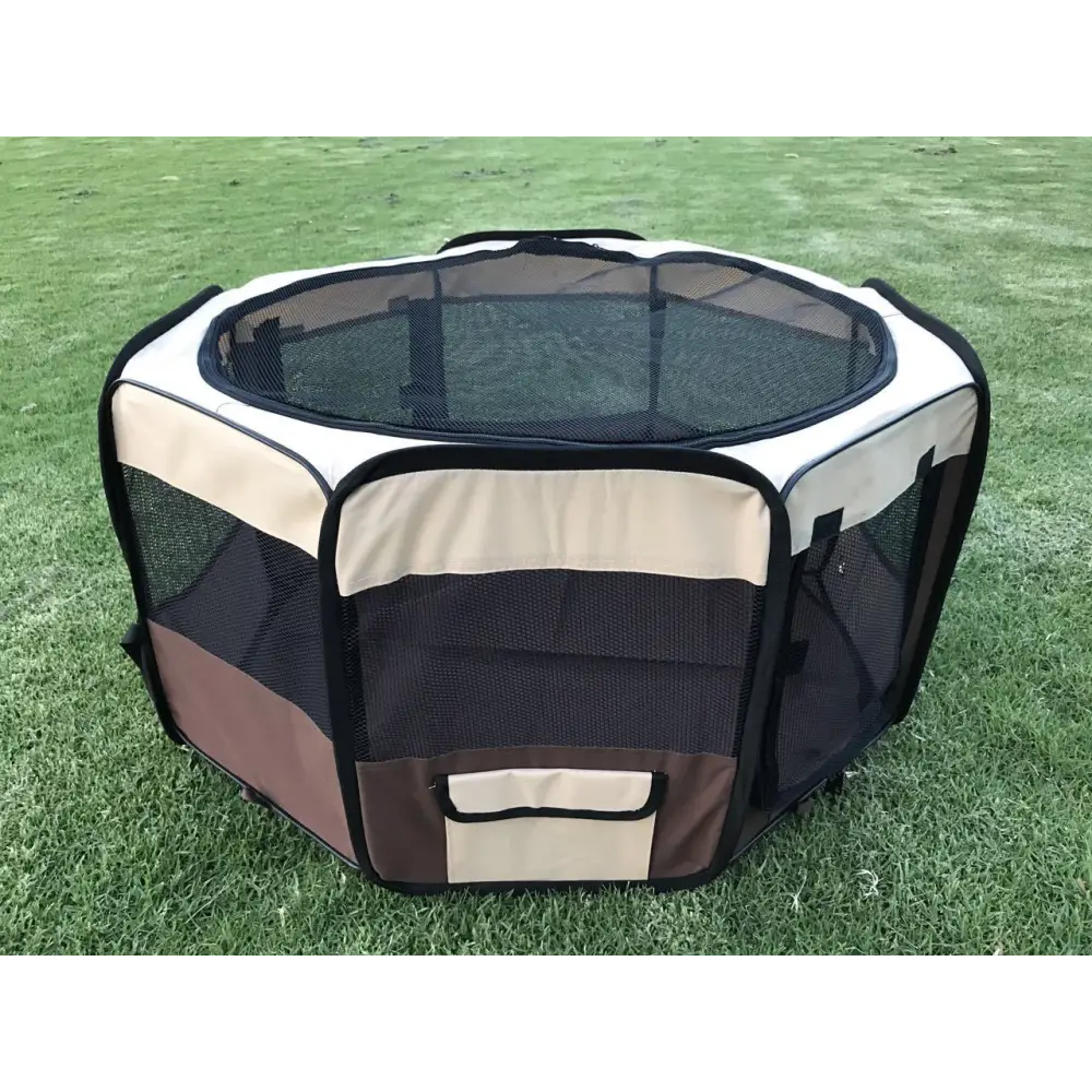 YES4PETS Small Brown Dog Cat Puppy Rabbit Guinea Pig Cat Soft Playpen - Pet Care > Dog Supplies > Dog Playpens & Gates