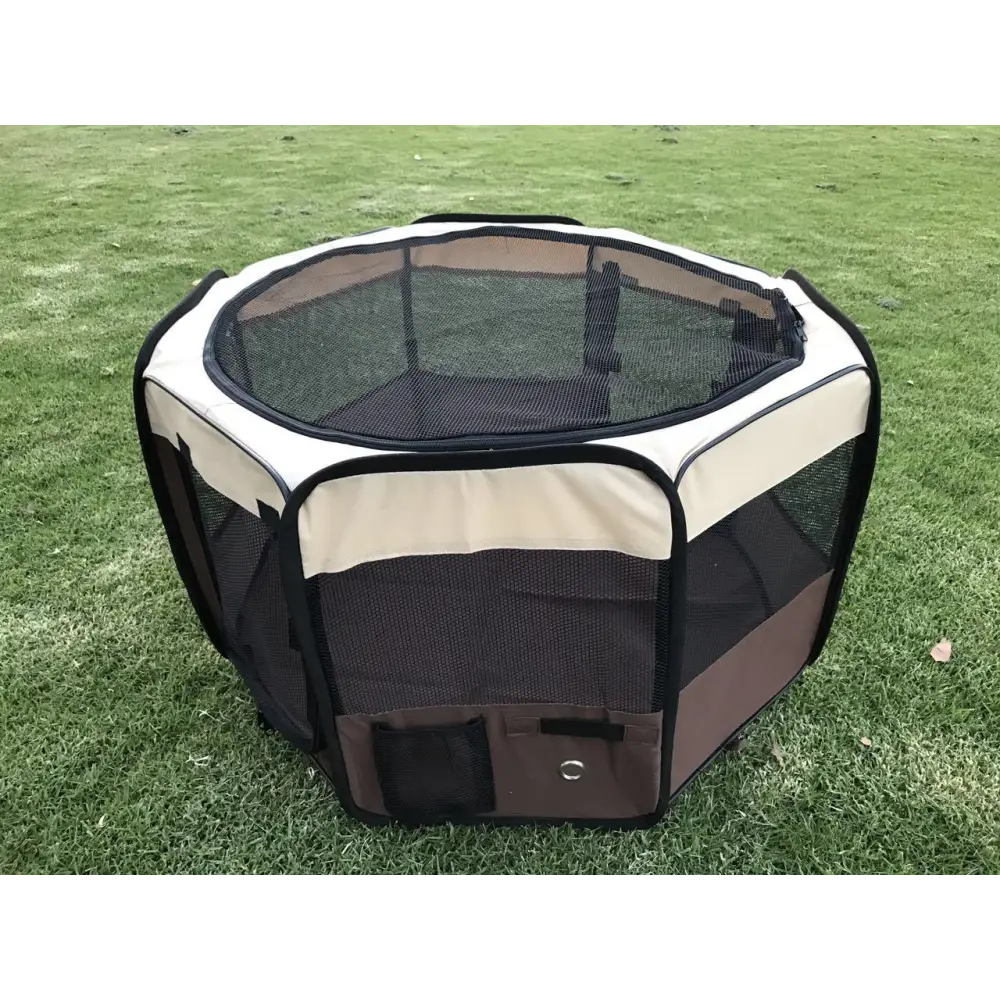 YES4PETS Small Brown Dog Cat Puppy Rabbit Guinea Pig Cat Soft Playpen - Pet Care > Dog Supplies > Dog Playpens & Gates