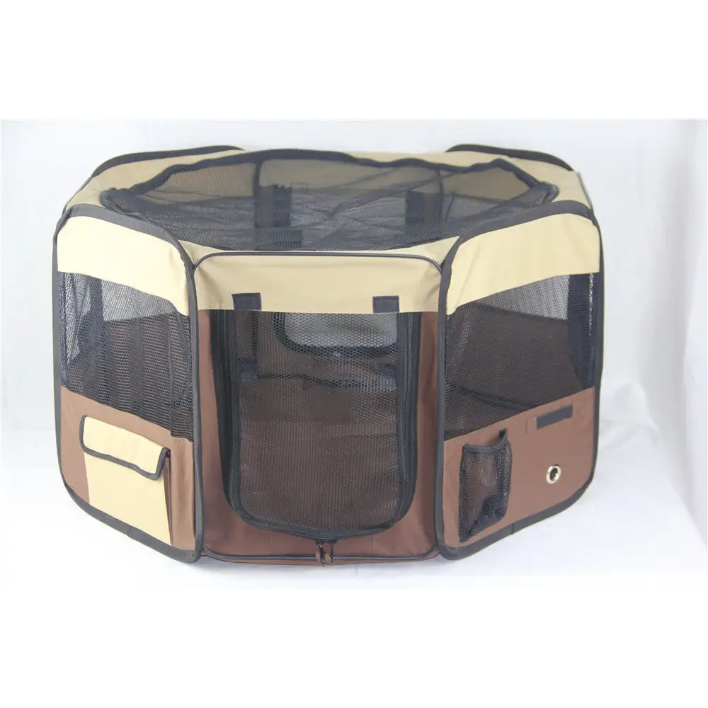 YES4PETS Small Brown Dog Cat Puppy Rabbit Guinea Pig Cat Soft Playpen - Pet Care > Dog Supplies > Dog Playpens & Gates