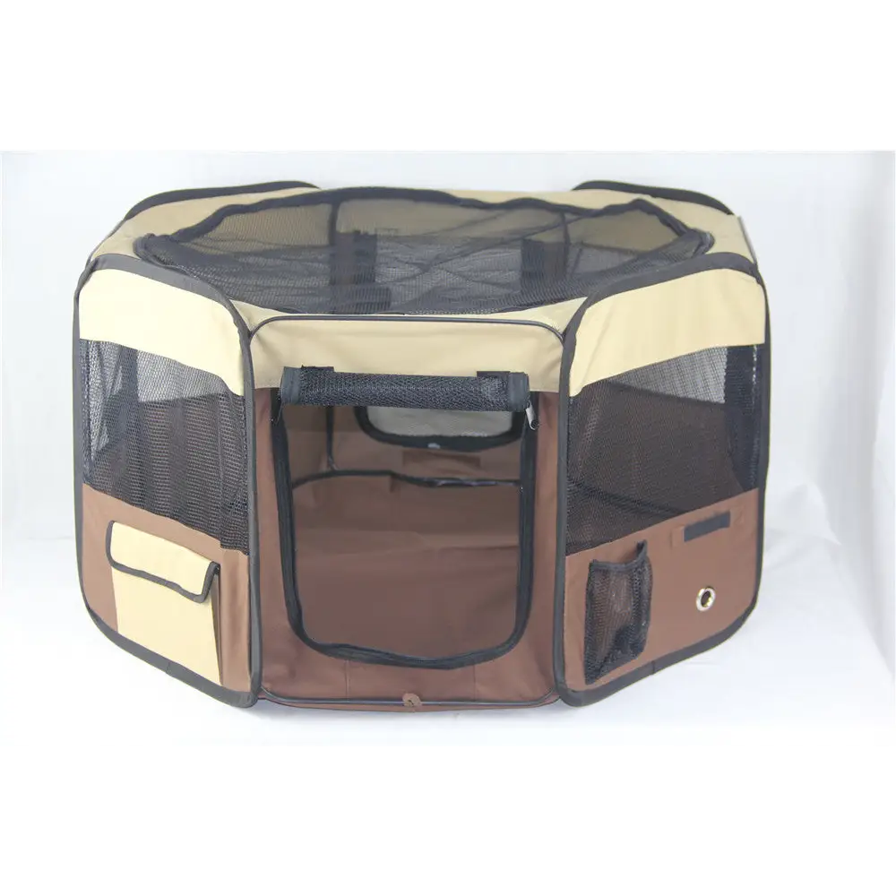 YES4PETS Small Brown Dog Cat Puppy Rabbit Guinea Pig Cat Soft Playpen - Pet Care > Dog Supplies > Dog Playpens & Gates