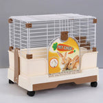 YES4PETS Small Brown Pet Rabbit Cage Guinea Pig Crate Kennel With Potty Tray And Wheel - Pet Care > Coops & Hutches >