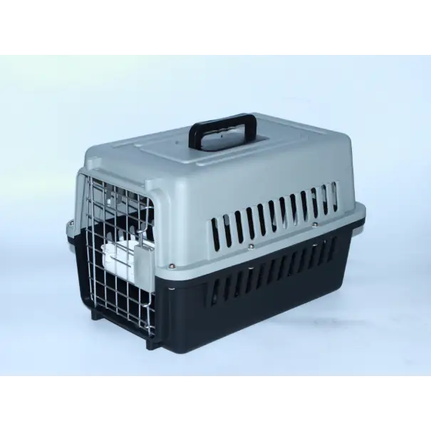 YES4PETS Small Dog Cat Crate Pet Airline Carrier Cage With Bowl and Tray-Black - Pet Care > Dog Supplies > Dog Carriers