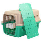 YES4PETS Small Dog Cat Crate Pet Airline Carrier Cage With Bowl and Tray-Green - Pet Care > Dog Supplies > Dog Carriers