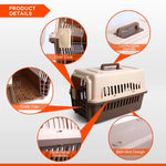 YES4PETS Small Dog Cat Rabbit Crate Pet Carrier Airline Cage With Bowl and Tray-Brown - Pet Care > Dog Supplies > Dog