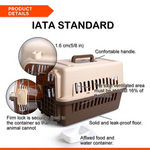 YES4PETS Small Dog Cat Rabbit Crate Pet Carrier Airline Cage With Bowl and Tray-Brown - Pet Care > Dog Supplies > Dog