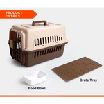 YES4PETS Small Dog Cat Rabbit Crate Pet Carrier Airline Cage With Bowl and Tray-Dark Blue - Pet Care > Dog Supplies >
