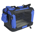 YES4PETS Small Foldable Pet Soft Dog Cat Puppy Rabbit Crate Bag With Curtain-Blue - Pet Care > Cat Supplies > Cat