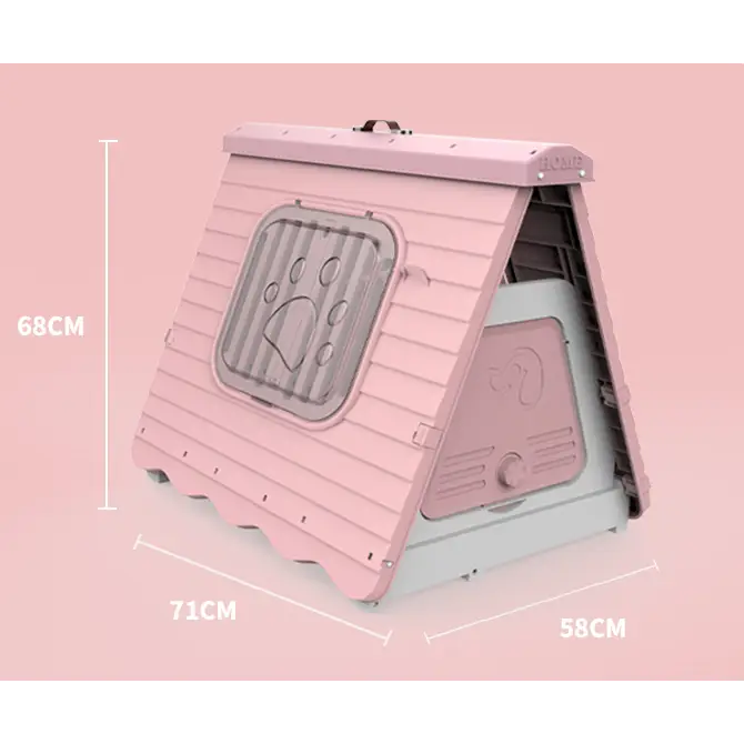 YES4PETS Small Foldable Plastic Pet Dog Puppy House Kennel Pink - Pet Care > Dog Supplies > Dog Playpens & Gates