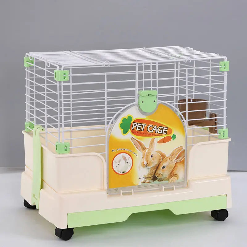 YES4PETS Small Green Pet Rabbit Cage Guinea Pig Crate Kennel With Potty Tray And Wheel - Pet Care > Coops & Hutches >