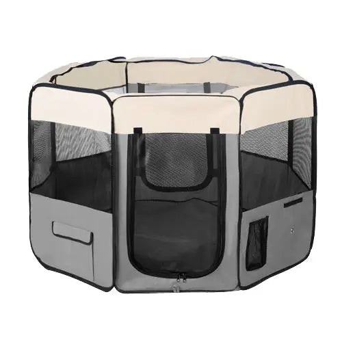 YES4PETS Small Grey Dog Cat Puppy Rabbit Guinea Pig Cat Soft Playpen - Pet Care > Dog Supplies > Dog Playpens & Gates