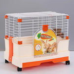 YES4PETS Small Orange Pet Rabbit Cage Guinea Pig Crate Kennel With Potty Tray And Wheel - Pet Care > Coops & Hutches >
