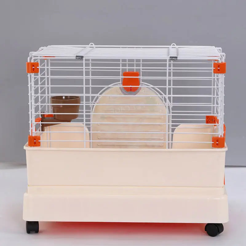 YES4PETS Small Orange Pet Rabbit Cage Guinea Pig Crate Kennel With Potty Tray And Wheel - Pet Care > Coops & Hutches >