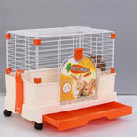 YES4PETS Small Orange Pet Rabbit Cage Guinea Pig Crate Kennel With Potty Tray And Wheel - Pet Care > Coops & Hutches >