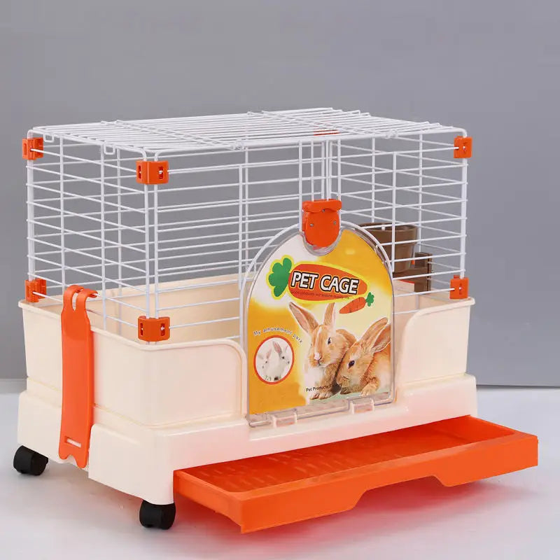 YES4PETS Small Orange Pet Rabbit Cage Guinea Pig Crate Kennel With Potty Tray And Wheel - Pet Care > Coops & Hutches >