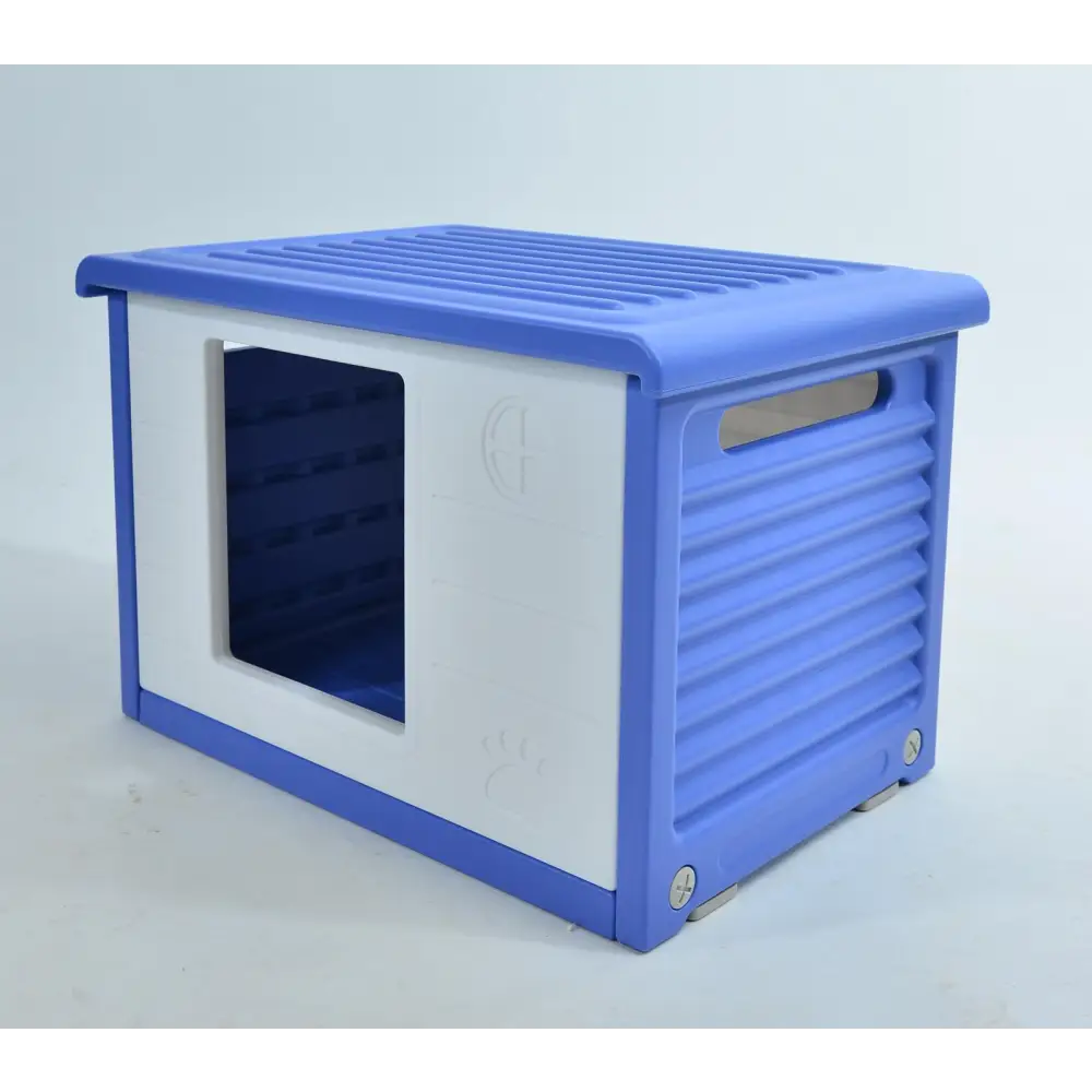 YES4PETS Small Plastic Pet Dog Puppy House Kennel Blue - Pet Care > Dog Supplies > Dog Playpens & Gates