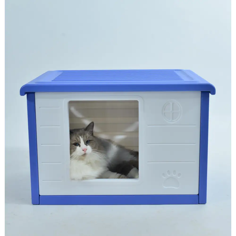 YES4PETS Small Plastic Pet Dog Puppy House Kennel Blue - Pet Care > Dog Supplies > Dog Playpens & Gates