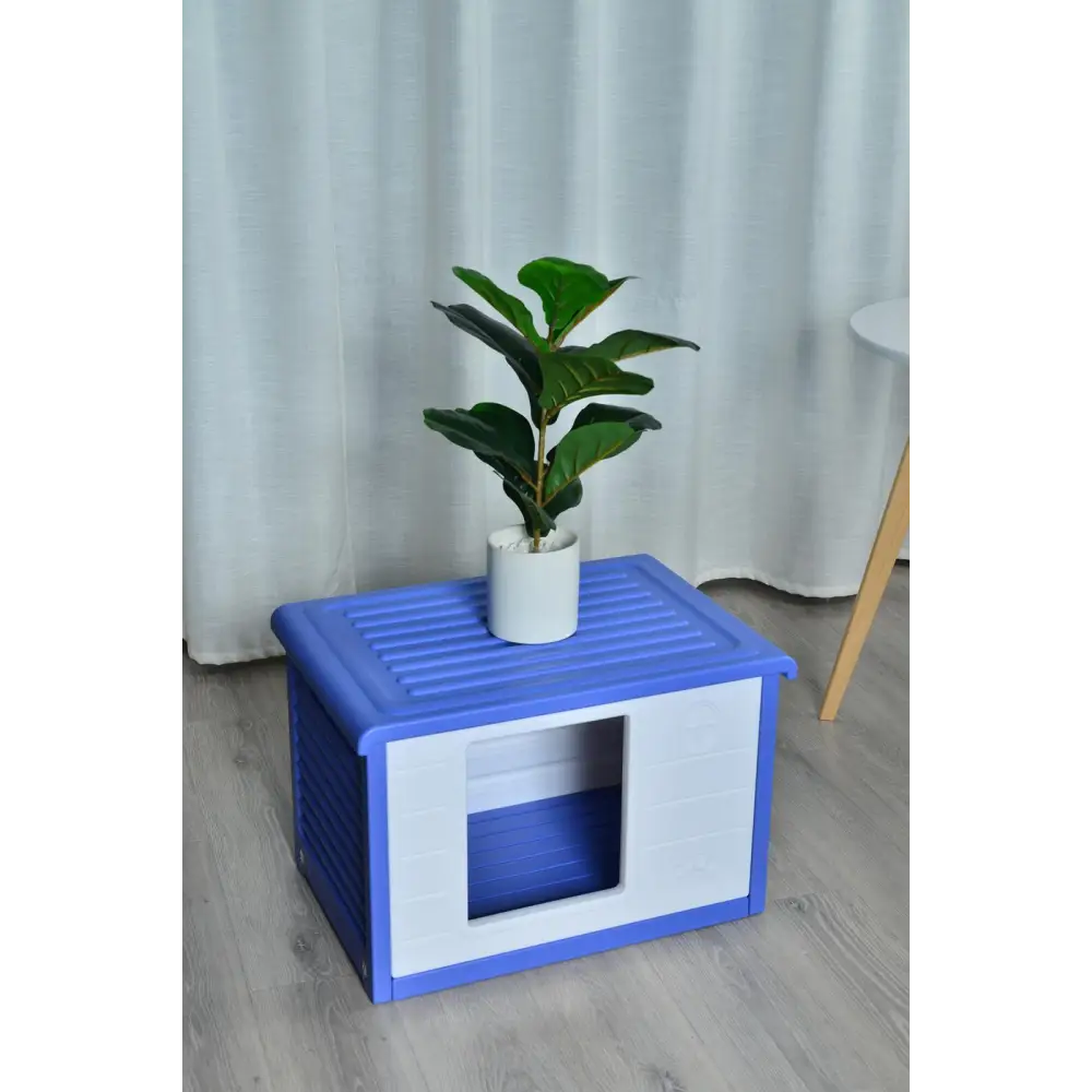 YES4PETS Small Plastic Pet Dog Puppy House Kennel Blue - Pet Care > Dog Supplies > Dog Playpens & Gates