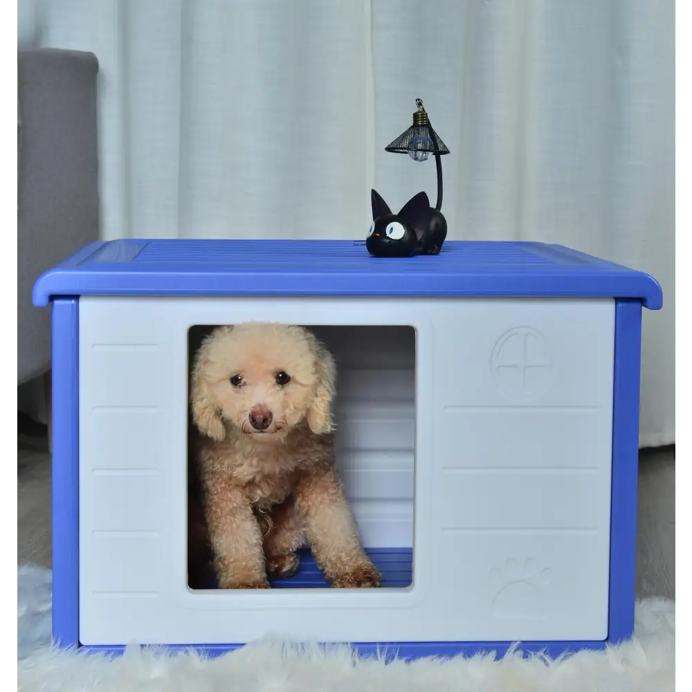 YES4PETS Small Plastic Pet Dog Puppy House Kennel Blue - Pet Care > Dog Supplies > Dog Playpens & Gates