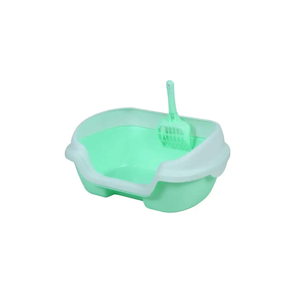 YES4PETS Small Portable Cat Kitten Rabbit Toilet Litter Box Tray with Scoop Green - Pet Care > Cat Supplies > Cat Litter