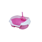 YES4PETS Small Portable Cat Kitten Rabbit Toilet Litter Box Tray with Scoop Pink - Pet Care > Cat Supplies > Cat Litter