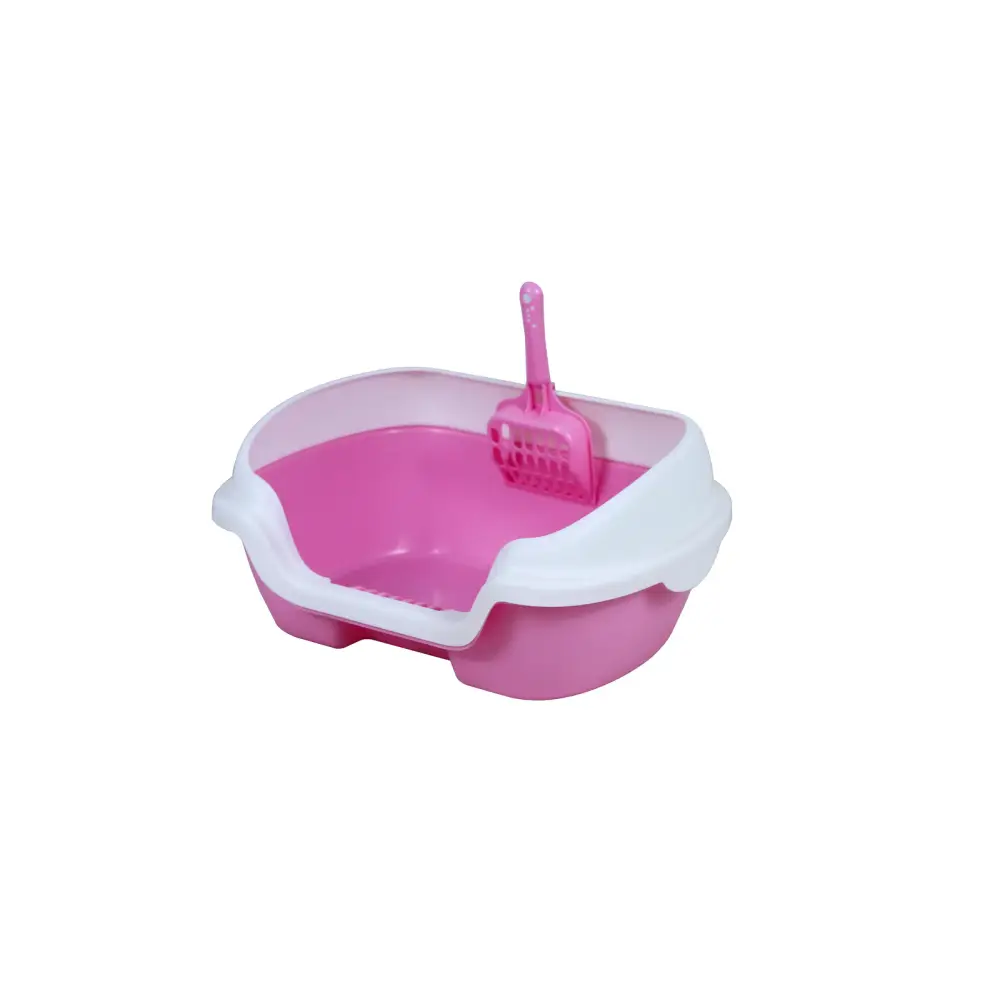 YES4PETS Small Portable Cat Kitten Rabbit Toilet Litter Box Tray with Scoop Pink - Pet Care > Cat Supplies > Cat Litter