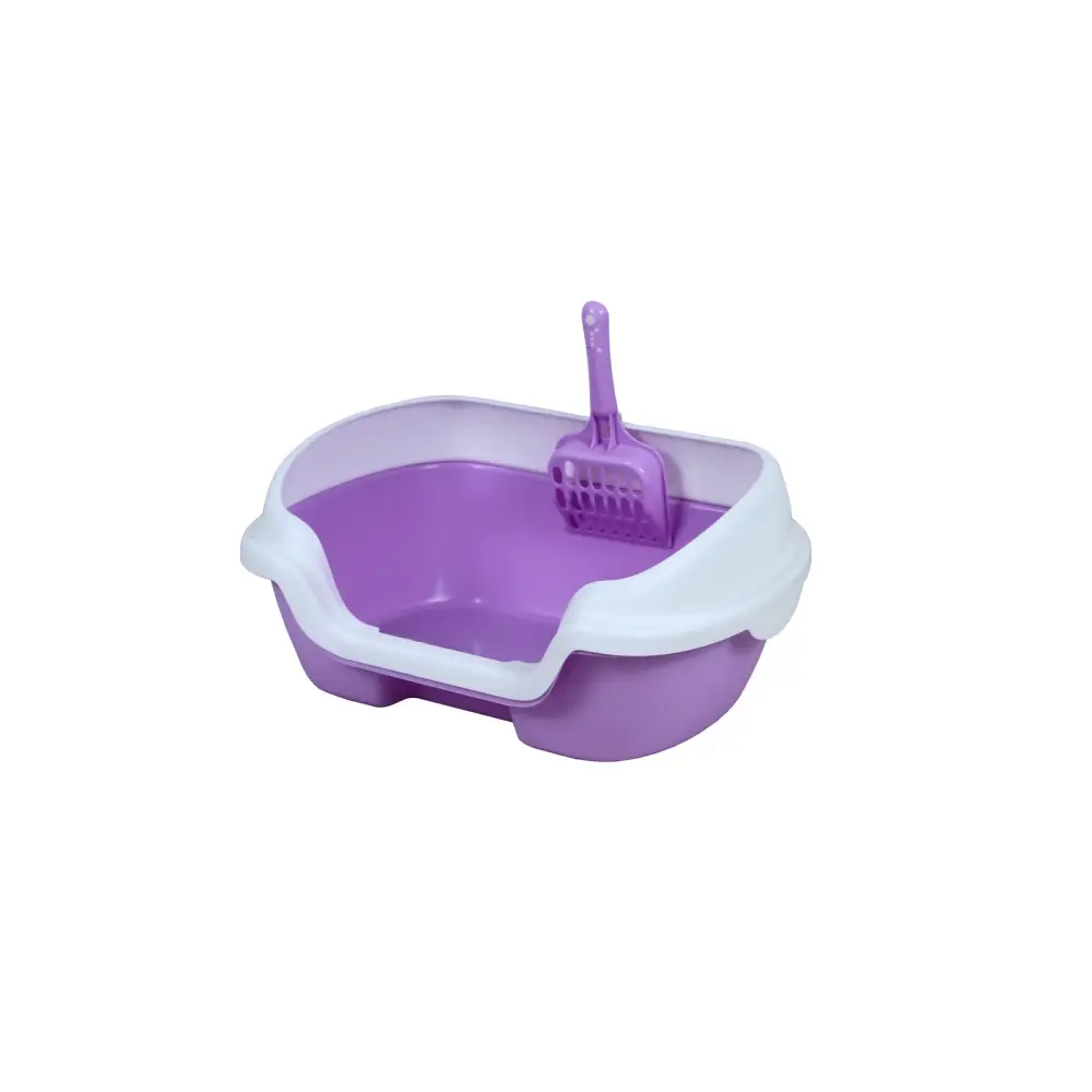 YES4PETS Small Portable Cat Kitten Rabbit Toilet Litter Box Tray with Scoop Purple - Pet Care > Cat Supplies > Cat