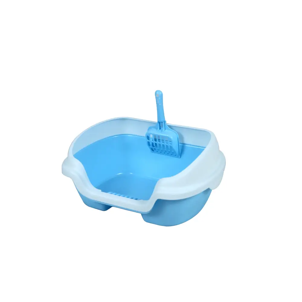 YES4PETS Small Portable Cat Rabbit Toilet Litter Box Tray with Scoop Blue - Pet Care > Cat Supplies > Cat Litter