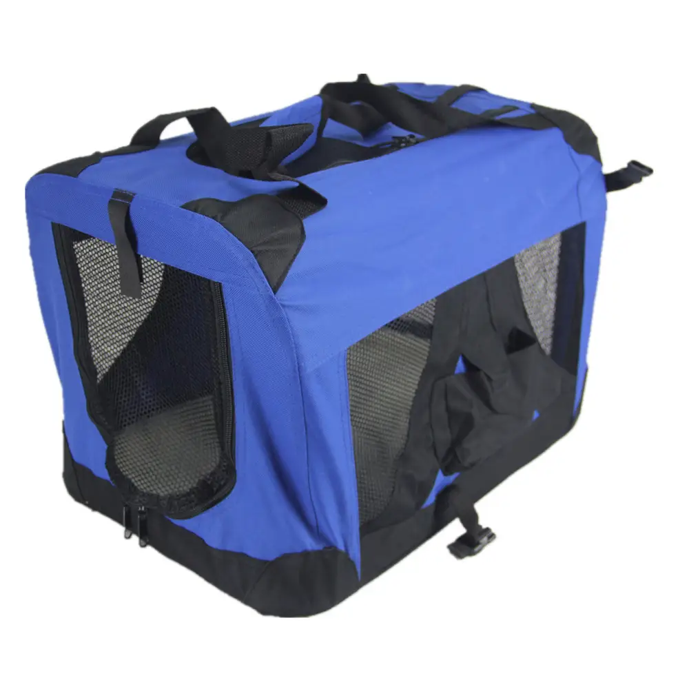 YES4PETS Small Portable Foldable Dog Cat Puppy Soft Crate Cage-Blue - Pet Care > Dog Supplies > Dog Carriers & Crates
