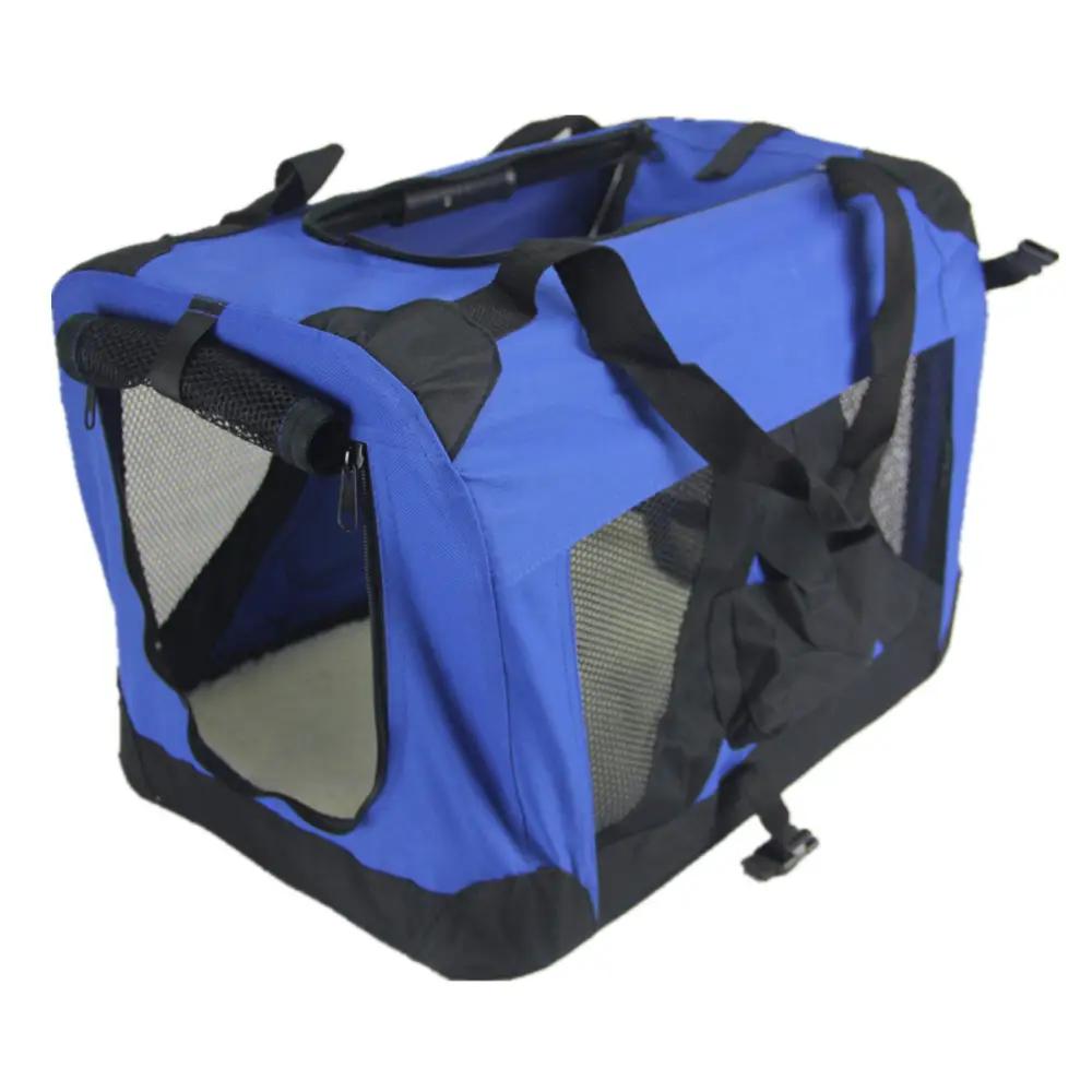 YES4PETS Small Portable Foldable Dog Cat Puppy Soft Crate Cage-Blue - Pet Care > Dog Supplies > Dog Carriers & Crates