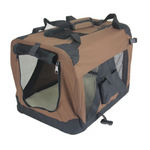 YES4PETS Small Portable Foldable Dog Cat Puppy Soft Crate Cage-Brown - Pet Care > Dog Supplies > Dog Carriers & Crates