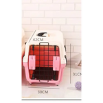YES4PETS Small Portable Plastic Dog Cat Pet Pets Carrier Travel Cage With Tray-Pink - Pet Care > Dog Supplies > Dog