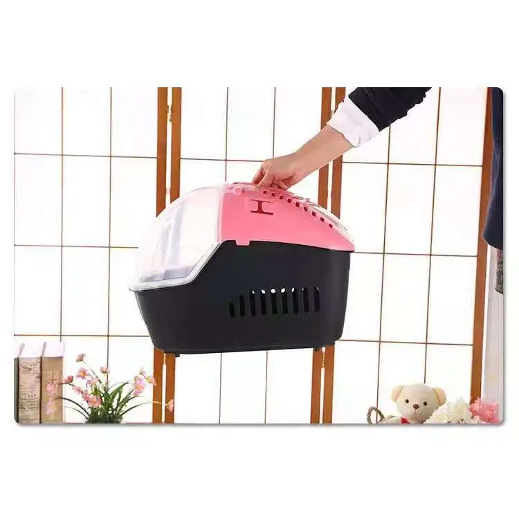 YES4PETS Small Portable Travel Dog Cat Crate Pet Carrier Cage Comfort With Mat-Pink - Pet Care > Dog Supplies > Dog