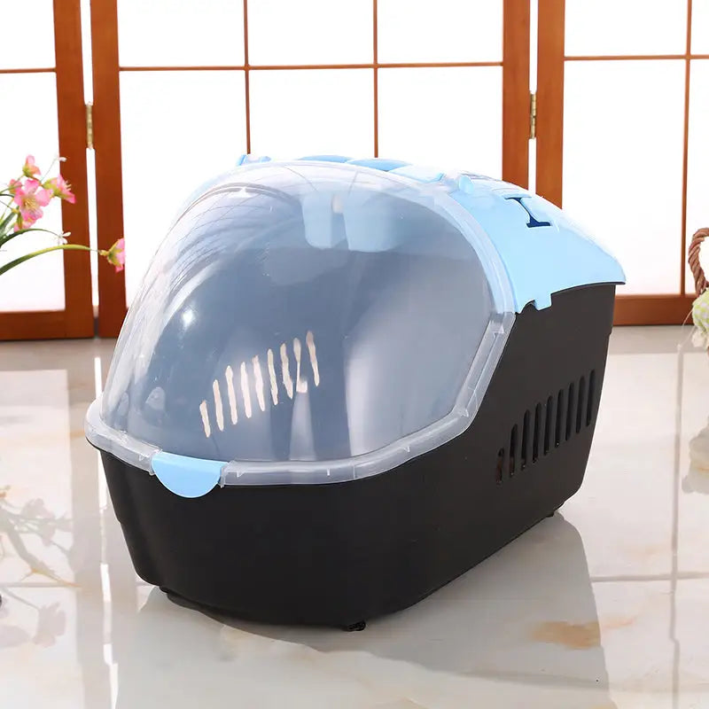 YES4PETS Small Portable Travel Dog Cat Crate Pet Carrier Cage Comfort With Mat-Blue - Pet Care > Dog Supplies > Dog