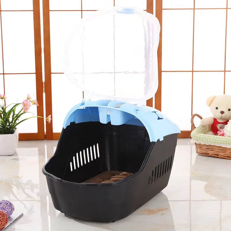 YES4PETS Small Portable Travel Dog Cat Crate Pet Carrier Cage Comfort With Mat-Blue - Pet Care > Dog Supplies > Dog