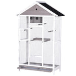 YES4PETS Wooden XXL Pet Cages Aviary Carrier Travel Canary Parrot Bird Cage Grey - Pet Care > Bird > Bird Cages & Stands