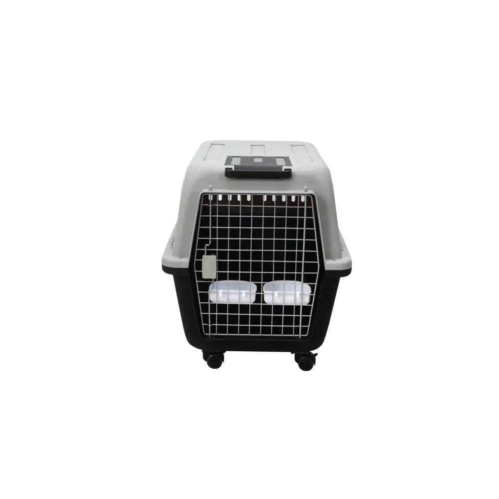 YES4PETS XL Plastic Kennels Pet Carrier Dog Cat Cage Crate With Handle and Removable Wheel Black - Pet Care > Dog