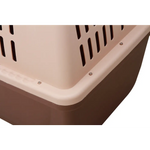 YES4PETS XL Plastic Kennels Pet Carrier Dog Cat Cage Crate With Handle and Removable Wheel Brown - Pet Care > Dog