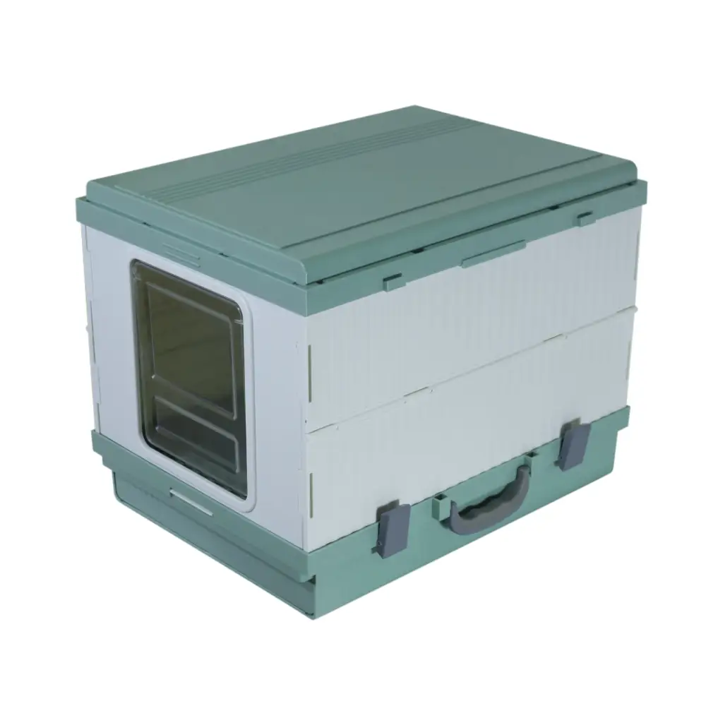 YES4PETS XL Portable Cat Toilet Litter Box Tray Foldable House with Handle and Scoop Green - Pet Care > Cat Supplies >