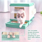 YES4PETS XL Portable Cat Toilet Litter Box Tray Foldable House with Handle and Scoop Green - Pet Care > Cat Supplies >