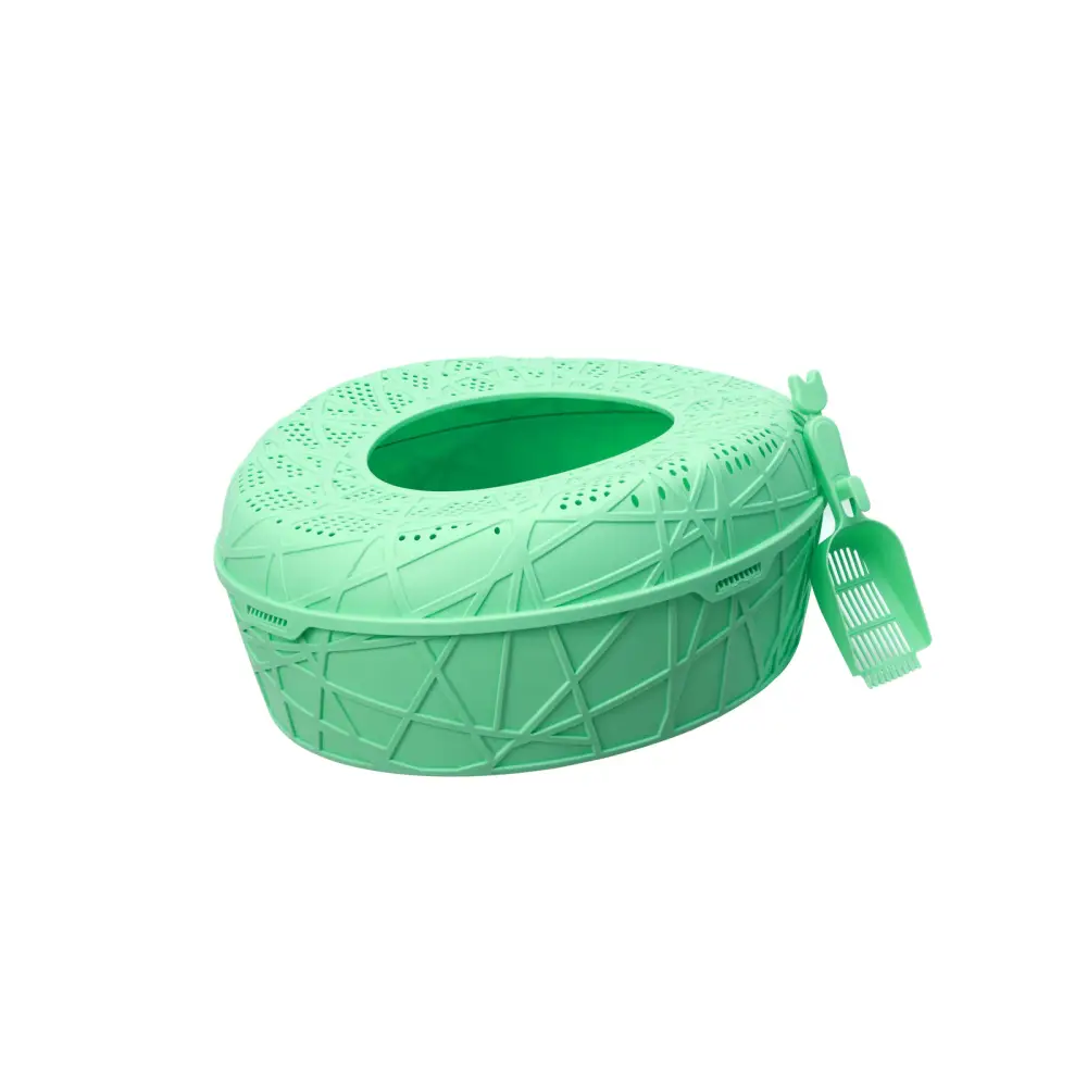 YES4PETS XL Portable Cat Toilet Litter Box Tray House with Scoop Green - Pet Care > Cat Supplies > Cat Litter