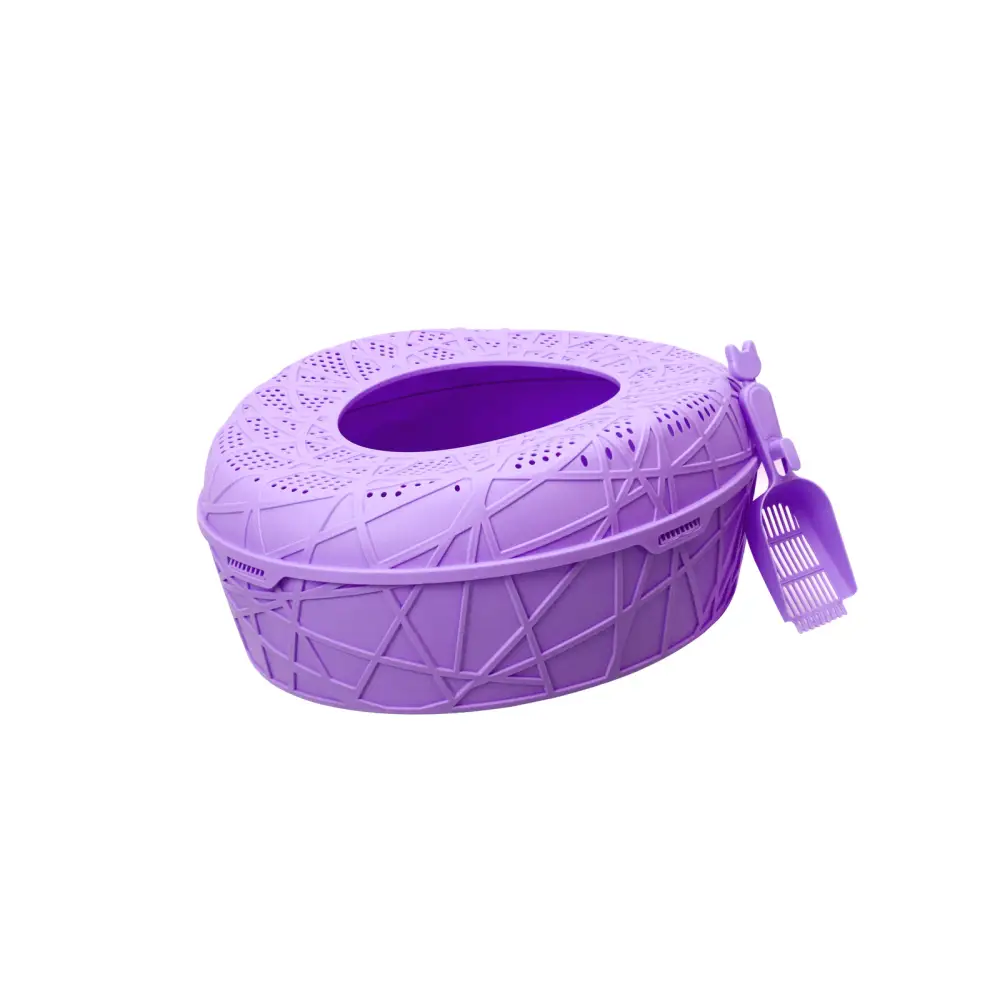 YES4PETS XL Portable Cat Toilet Litter Box Tray House with Scoop Purple - Pet Care > Cat Supplies > Cat Litter