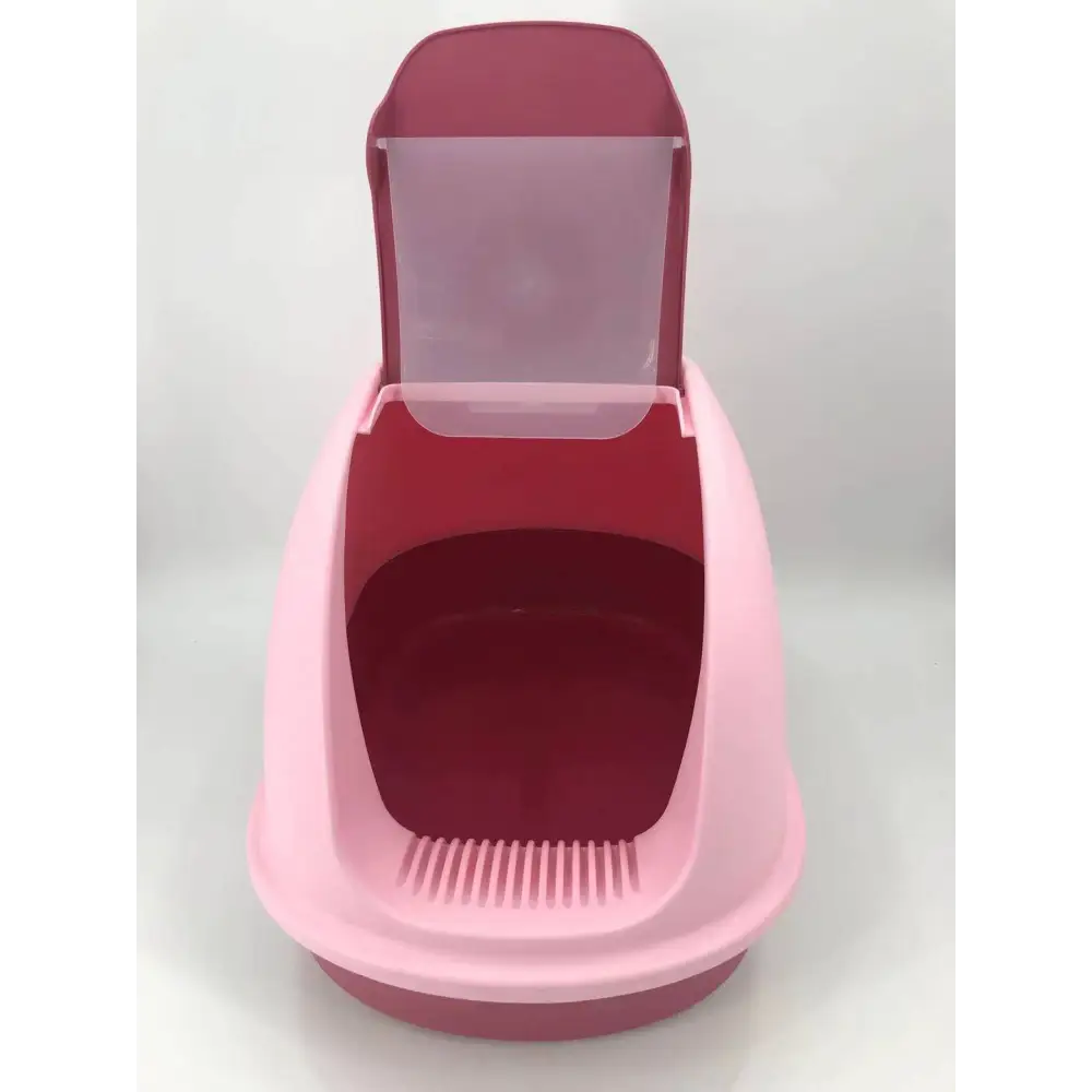 YES4PETS XL Portable Hooded Cat Toilet Litter Box Tray House with Charcoal Filter and Scoop Pink - Pet Care > Cat