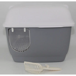 YES4PETS XL Portable Hooded Cat Toilet Litter Box Tray House with Handle and Scoop Grey - Pet Care > Cat Supplies > Cat
